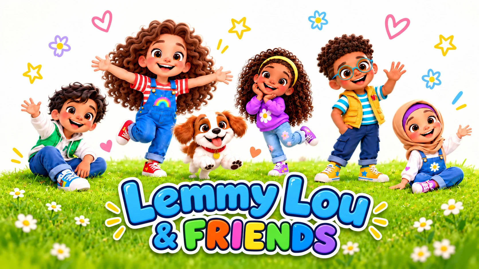 Lemmy Lou and her friends playing together in a meadow